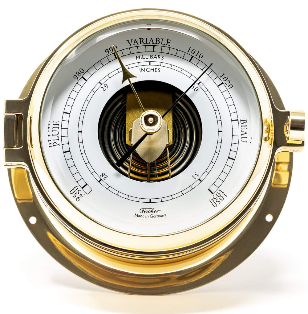Horloge baromètre & hygromètre laiton - Marineshop : décoration marine