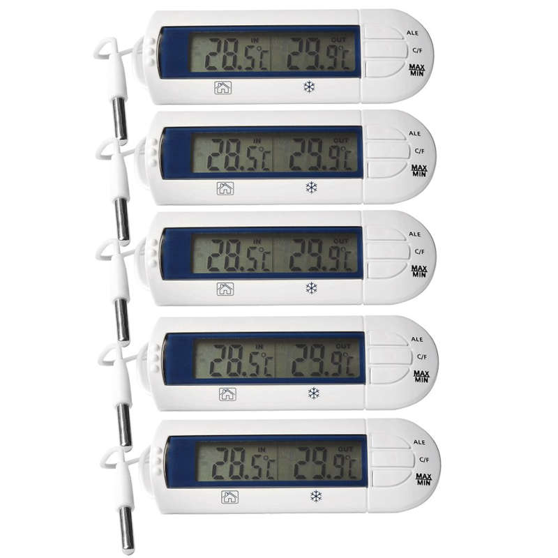 Thermomètre de réfrigérateur numérique sans fil Alarme sonore Thermomètre  intérieur extérieur avec capteur Thermomètre de congélateur Enregistrement  de température min/max