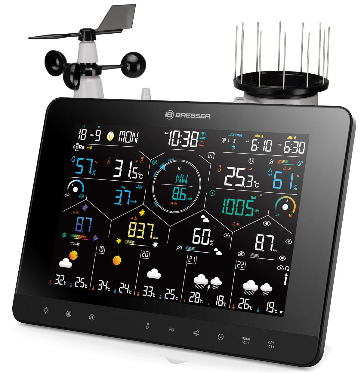 NB-15440  Station M�t�o  Pro   Wi-Fi  4CAST  7-en-1 longue port�e  (LoRa avec port�e 1,5 km) BRESSER