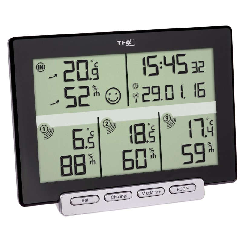Station météo couleur intérieure / extérieure sans fil température humidité  baromètre thermomètre hygromètre électronique bureau h337