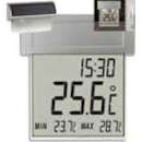 T301035 - Thermomètre extérieur affichage géant -VISION- avec heure et éclairage solaire
