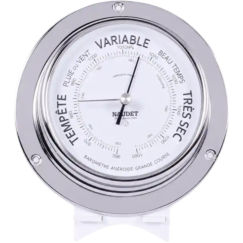 Barom�tre en Chrome fond Blanc